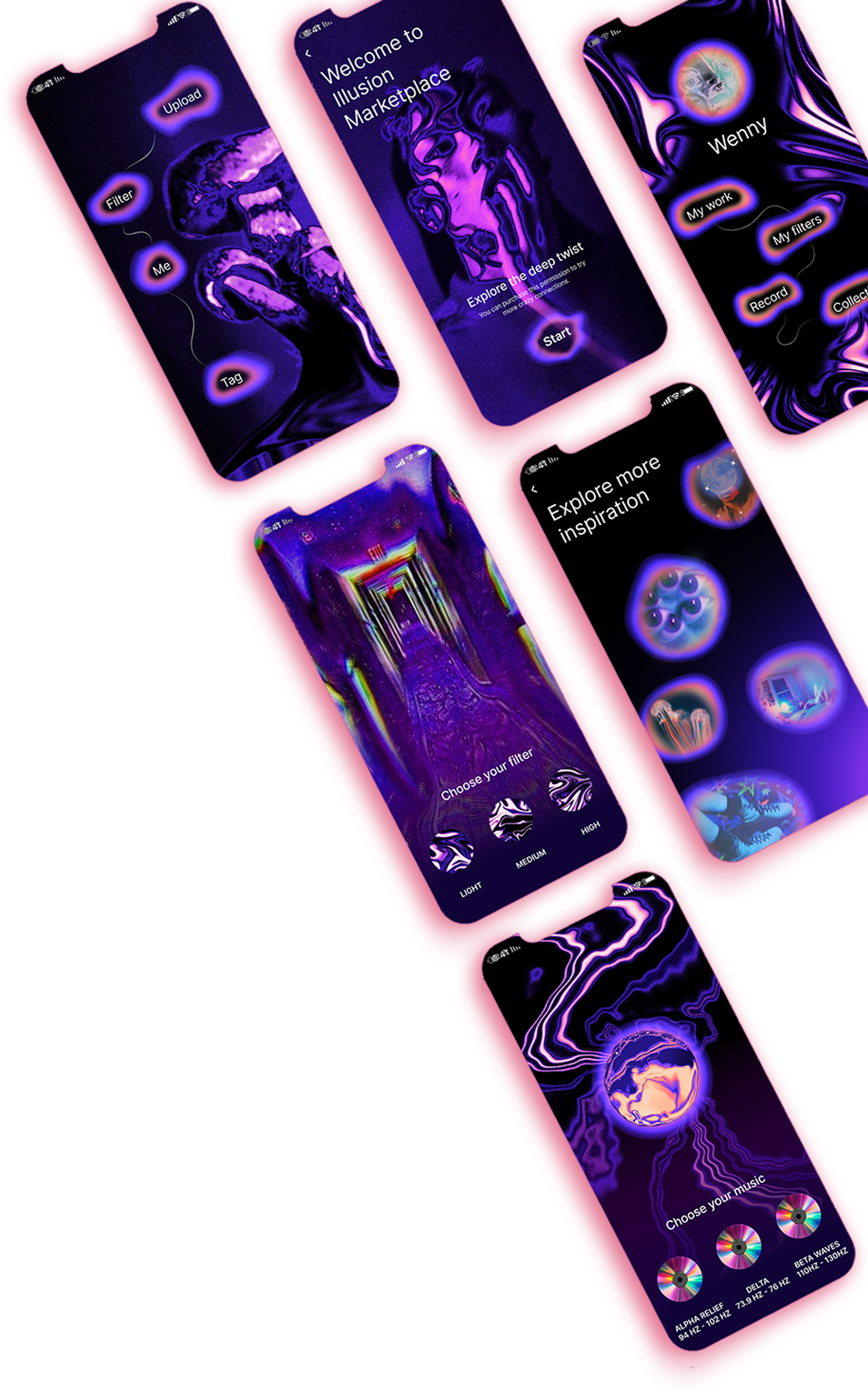 UI Design — Phone mockups